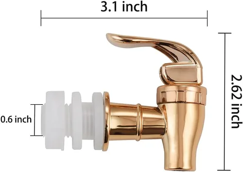 Miniatura 3 de Espiga de repuesto para dispensador de bebidas, espitas estilo empuje, boquilla de repuesto para dispensador de agua, color oro rosa, paquete de 2
