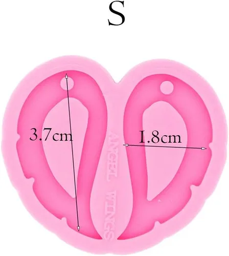 Miniatura 6 de Angel Wings Pendientes ahuecados en forma de pluma, moldes de resina, moldes de silicona para fundición de resina, hechos a mano, joyería de moda