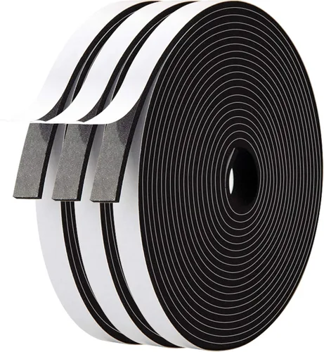 Miniatura 11 de Cinta de espuma de alta densidad en rollo, 1 pulgada x 1/16 pulgadas (1.5mm), sello para burlete de puerta y aislamiento, 33 pies de largo