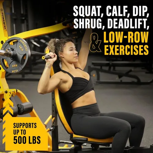 Miniatura 5 de Powertec Sistema de palanca de banco de trabajo de fitness, banco de entrenamiento, capacidad de peso de 500 libras, equipo de gimnasio para el Negro