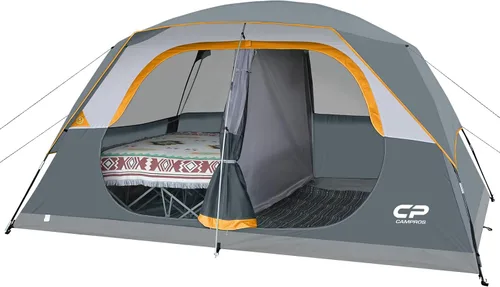 Miniatura 5 de CAMPROS CP Upgraded 6/8 Person Camping Tents, Waterproof Windproof Family Tent with Larger Mesh Windows & Door, Double Layer, Easy Set Up, gris