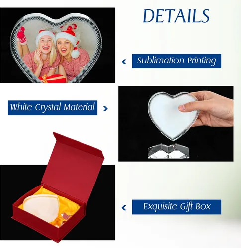 Miniatura 4 de Didaey 2 piezas de marcos de fotos de cristal para sublimación, decoración de mesa, placas decorativas, marco de fotos personalizado para Navidad