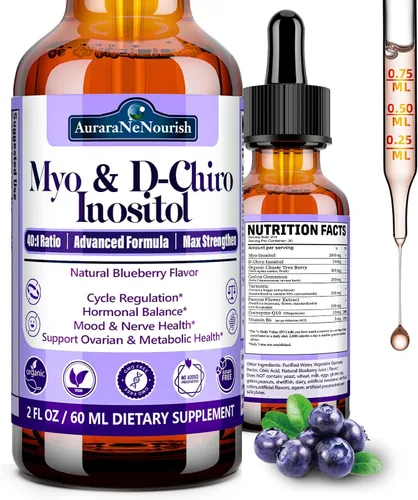 Suplemento de mio-inositol y D-Chiro inositol para mujeres, proporción 40:1 que apoya el equilibrio hormonal y el ovario con bayas de árbol casto