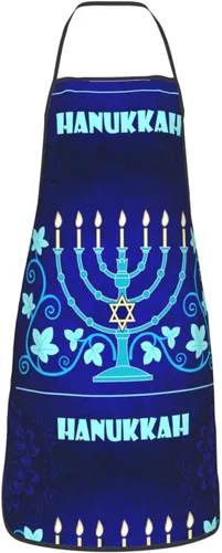 Miniatura 12 de Delantal de Hanukkah feliz ajustable para cocinar, babero de cocina para cocinar