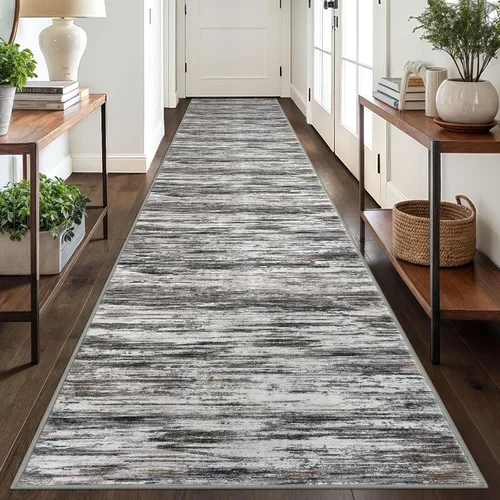 Miniatura 123 de SIILOOM 2 x 3 Alfombra moderna y abstracta para entrada, alfombra neutra azul marino gris multicolor súper suave de área pequeña, alfombras lavables