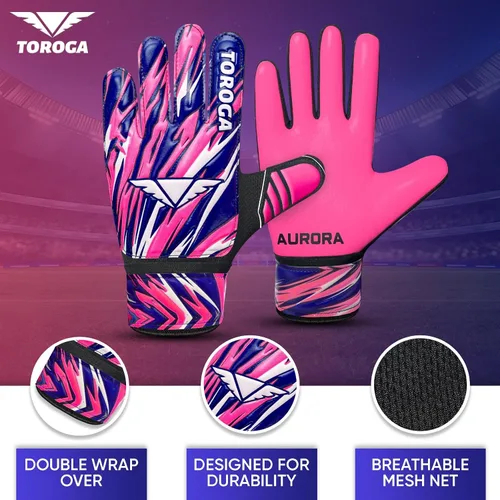 Miniatura 3 de Guantes de portero – Guantes de fútbol de agarre fuerte con protección doble en la cintura y palma de látex antideslizante – Cómodos para niños