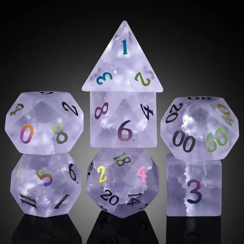 Miniatura 16 de Juego de dados Aagte D&D DNDND Un juego completo de dados de piedra DND con estuche de regalo magnífico para juego de mesa Dungeons and Dragons