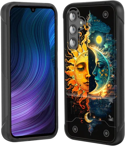 Miniatura 33 de Funda para Galaxy S24 Plus con soporte, doble capa híbrida de policarbonato duro y silicona suave, resistente a prueba de golpes, funda protectora