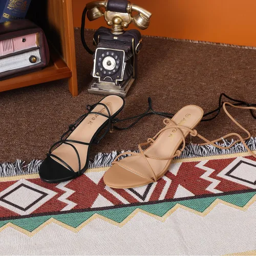 Miniatura 2 de Allegra K Sandalias de tacón de aguja con tiras y puntera abierta para mujer