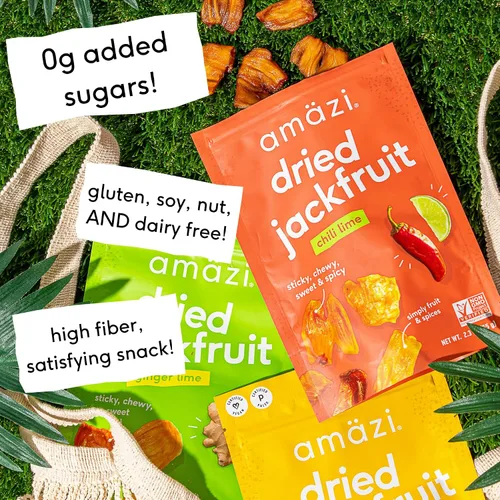 Miniatura 6 de Amäzi Foods Chili Lime Dried Jackfruit (paquete de 6) Snacks totalmente naturales Snacks de frutas secas saludables sin gluten