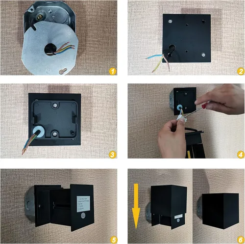 Miniatura 4 de Luces de porche para pared al aire libre, luces exteriores arriba y abajo, lámpara de pared LED de cubo de 6 W, pequeños accesorios de montaje