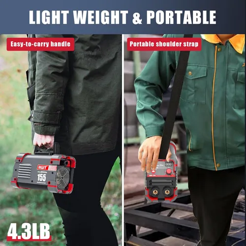 Miniatura 5 de AWT Soldador de palo 155Amp Mini soldador 2 en 1 Soldador ARC/elevación TIG máquina de soldadura 110/220V con VRD, pantalla digital IGBT Inverter