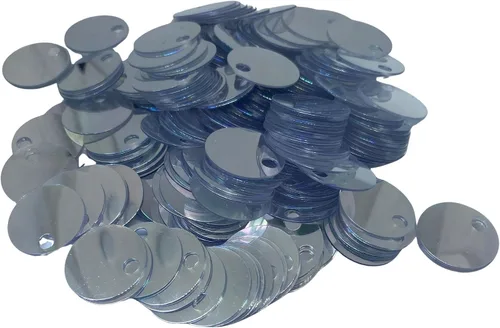 Miniatura 24 de Paillettes de lentejuelas redondas planas de 0.787 in, 285 piezas de 0.78 pulgadas, agujero de 0.78 pulgadas, surtido de lentejuelas acrílicas, 1,76
