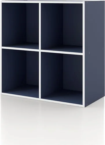 Miniatura 21 de Homes: Inside + Out Apexa - Estantería organizadora de almacenamiento de 2 cubos, estantería apilable de madera para cubos para organización