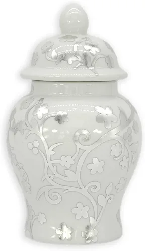 Miniatura 13 de Galt International Tarro de jengibre de cerámica de 8 pulgadas con tapa, tarro de porcelana de estilo clásico chino para almacenamiento de té