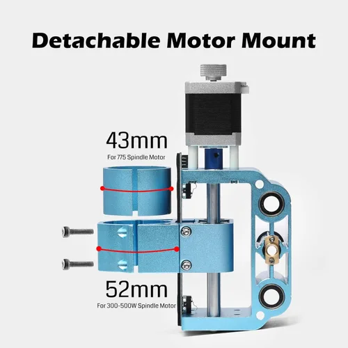 Miniatura 2 de Genmitsu Kit de montaje de eje Z de aluminio mejorado V2, con soporte de motor de husillo para husillo 775 y husillo de 300-500W, soporte de husillo