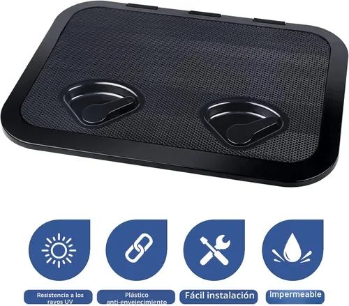 Miniatura 6 de smartmarine Marine Deck Access Hatch 17.3“×12.4" Rectangle Boat Hatch & Lid,Boat Deck Hatch Lids Negro