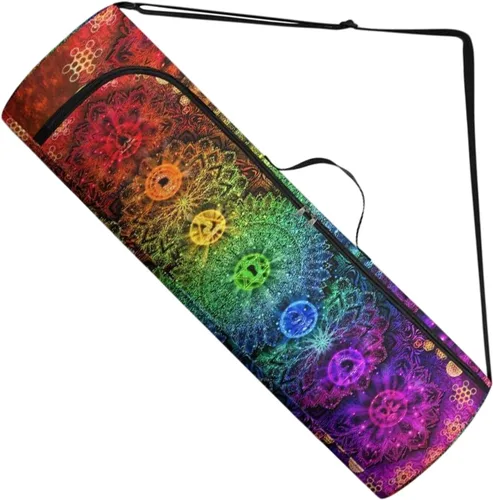 Miniatura 12 de Mandala Yoga Mat Bolsa Portador Cremallera Completa Tamaño Extra Grande 7.9 in*29.9 in Correa Ajustable Pilates Gimnasio Tote Bag Ejercicio