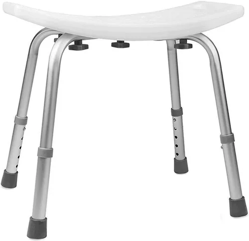 Miniatura 5 de DMI Silla de ducha para bañera o banco de ducha para ducha interior, hecha de aluminio antideslizante con asiento de plástico, no necesita