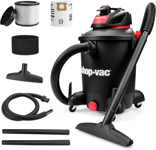 Shop-Vac 5761011 Aspiradora de taller húmedo/seco de 10 galones, 4.5 HP pico, manguera de 1.5 pulgadas de diámetro x 7 pies, cable de 12 pies, ideal