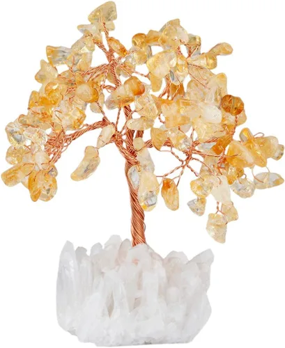 Miniatura 20 de Mookaitedecor - Árbol de cristal con base de cuarzo, bonsái para la riqueza y buena suerte
