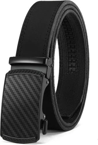 Miniatura 18 de CHAOREN Cinturón para hombre de cuero con trinquete - Ajuste personalizable, estilo sin esfuerzo (35 mm)