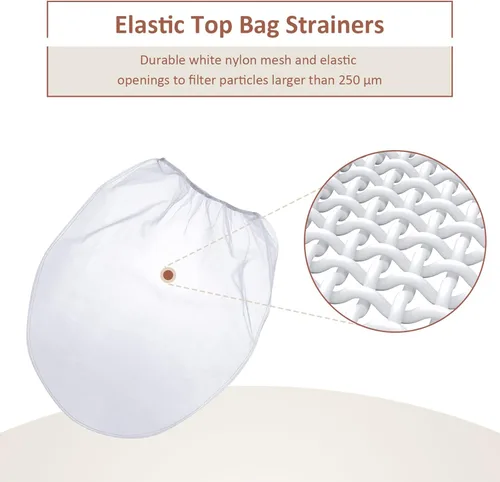 Miniatura 4 de Patelai 200 bolsas de filtro de pintura de 5 galones de malla fina regular/coladores elásticos para uso con pulverizadores de pintura (blanco)