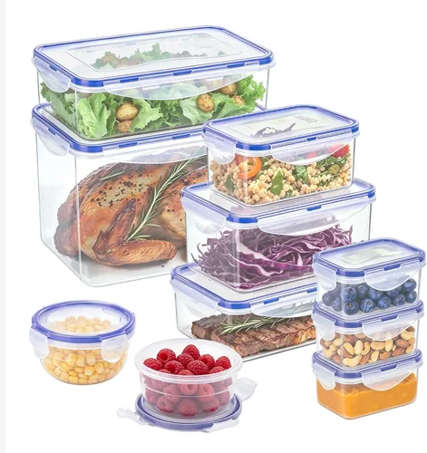 Miniatura 18 de KIGI Pequeño recipiente de plástico para almacenamiento de alimentos para aperitivos, almuerzo y preparación de comidas, sin BPA, tapas herméticas