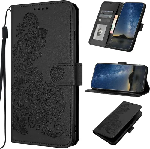 Funda compatible con Xiaomi Pocophone F1, compatible con Xiaomi Poco F1 Funda magnética para teléfono con tapa, color negro
