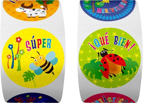 Miniatura 3 de 600 calcomanías motivacionales de estímulo de recompensa para maestros en 16 diseños de animales para profesores, uso en el aula
