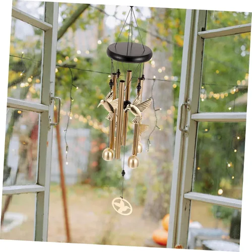 Miniatura 4 de Abaodam Campana de viento de colibrí para decoración al aire libre, tubos de aluminio, campana colgante de jardín para patio, campanillas de viento