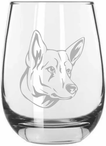 Miniatura 123 de Sakhalin Husky Dog - Copa de vino grabada personalizada de 15.25 onzas sin tallo