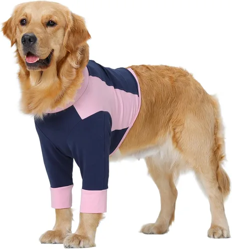 Miniatura 9 de LeLePet Traje de recuperación para perros para piernas delanteras, pecho, hombro después de la cirugía, camisa de perro de manga larga para dejar