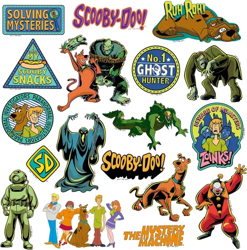 Miniatura 3 de Scooby-Doo - Paquete de calcomanías – 100 unidades troqueladas grandes de vinilo de lujo para laptop, botella de agua, álbumes de recortes, tableta