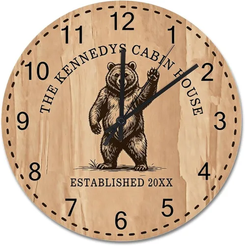 Miniatura 71 de ArogGeld Reloj de pared de 5 O'Clock Somewhere - Reloj redondo de madera para casa de playa, 10, silencioso, sin tictac, batería de cuarzo, granja