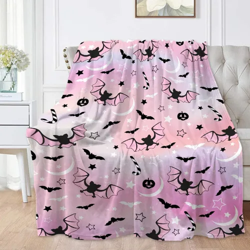 Miniatura 10 de Manta amarilla con diseño de dibujos animados y fantasma, ligera, para mujeres y hombres, suave y acogedora manta de forro polar para sala de estar