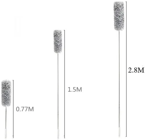 Miniatura 7 de Plumero de microfibra curvada retráctil lavable, plumero de microfibra con poste de extensión, plumero de plumas de microfibra, reutilizable