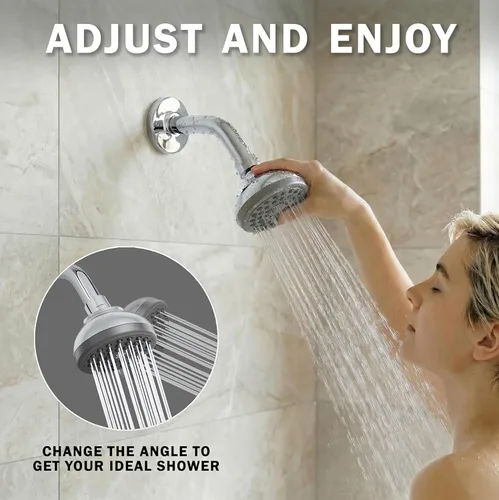 Miniatura 3 de Cabezal de ducha que aumenta la presión, cabezal de ducha de alta presión que ahorra agua, lo mejor para duchas de bajo flujo, 2.5 GPM - níquel