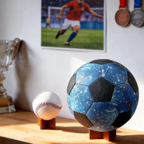 Miniatura 2 de Soporte de pelota para exhibición, soporte de baloncesto, soporte de exhibición de fútbol, soporte de madera para almacenamiento de pelotas