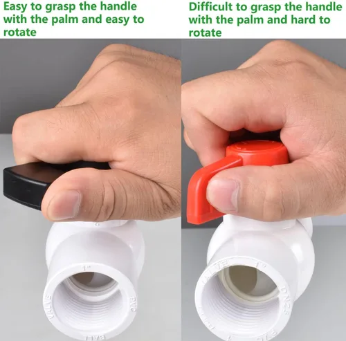 Miniatura 4 de Válvula de bola de PVC de 1 pulgada (paquete de 2), válvula de bola de cierre roscada (NPT) con mango fácil de girar y excelente, clasificado a 150