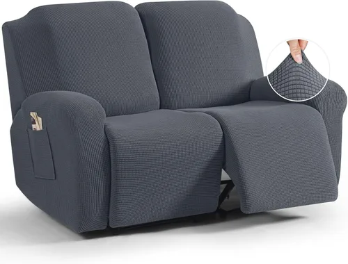 Miniatura 8 de TAOCOCO Funda reclinable de 4 piezas, funda elástica para sofá reclinable de 4 piezas, funda reclinable con 1 asiento, protector suave, fundas