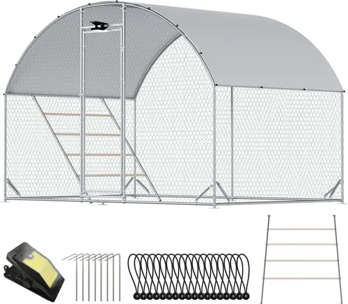 Miniatura 22 de Gallinero grande de metal para gallinero, corral para 40 pollos, jaula de aves de corral con cubierta impermeable para conejos, pato, corren