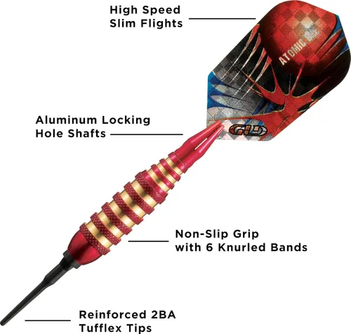 Miniatura 3 de Viper Atomic Bee Dardos de Punta Suave, 0.56 onzas Rojo