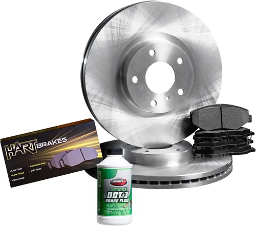 Hart Brakes Kit Frenos y Rotores Traseros | Pastillas de Freno Traseras| Rotores y Pastillas de Freno | Pastillas de Freno y Rotores Semimetálicos -