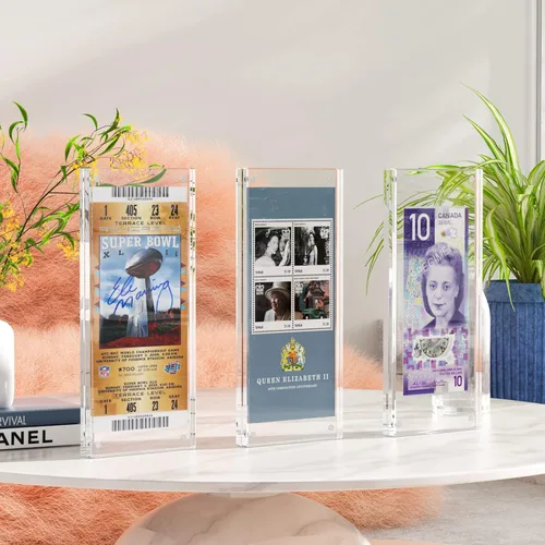 Miniatura 3 de Estuche de visualización con forma de billete de dólar de 7.8" x 3.9" – Estuche acrílico con marco para billetes de dólar, soporte magnético