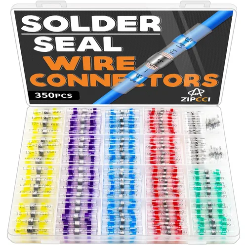 Miniatura 8 de ZIPCCI 120 piezas de conectores de cable de sellado por soldadura - Kit de conectores de tope termorretráctiles para cableado eléctrico