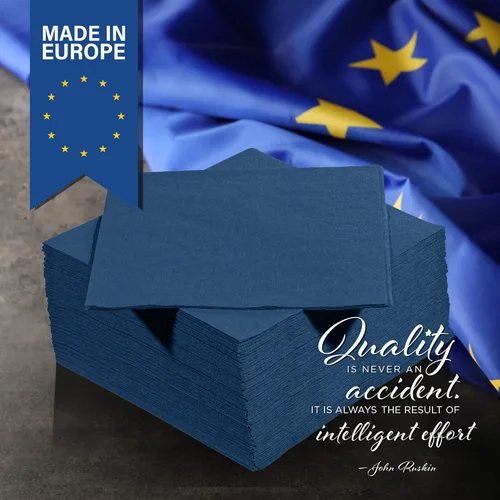 Miniatura 3 de Servilletas de cena azul oscuro, 3 capas, 125 unidades, servilletas de papel desechables de primera calidad para fiestas, bodas, restaurantes, bares