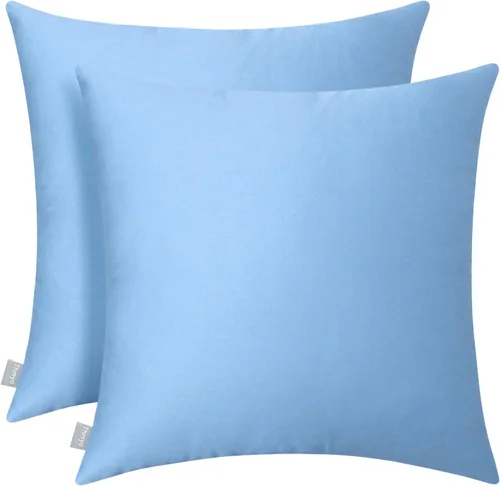 Miniatura 15 de Thmyo - Paquete de 2 fundas de almohada de algodón sólido decorativas cuadradas, fundas de almohada DIY, fundas de almohada en blanco