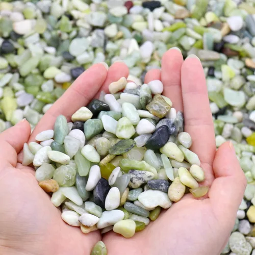 Miniatura 9 de Piedras para plantas. Piedras pulidas decorativas de jade verde. 3/8 pulgadas - 10 libras para plantas, jardín, paisajismo, manualidades, JADE VERDE