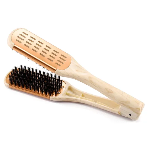 Miniatura 10 de Cepillo de cerdas de jabalí de doble cara y peine alisador de cabello para alisar y peinar